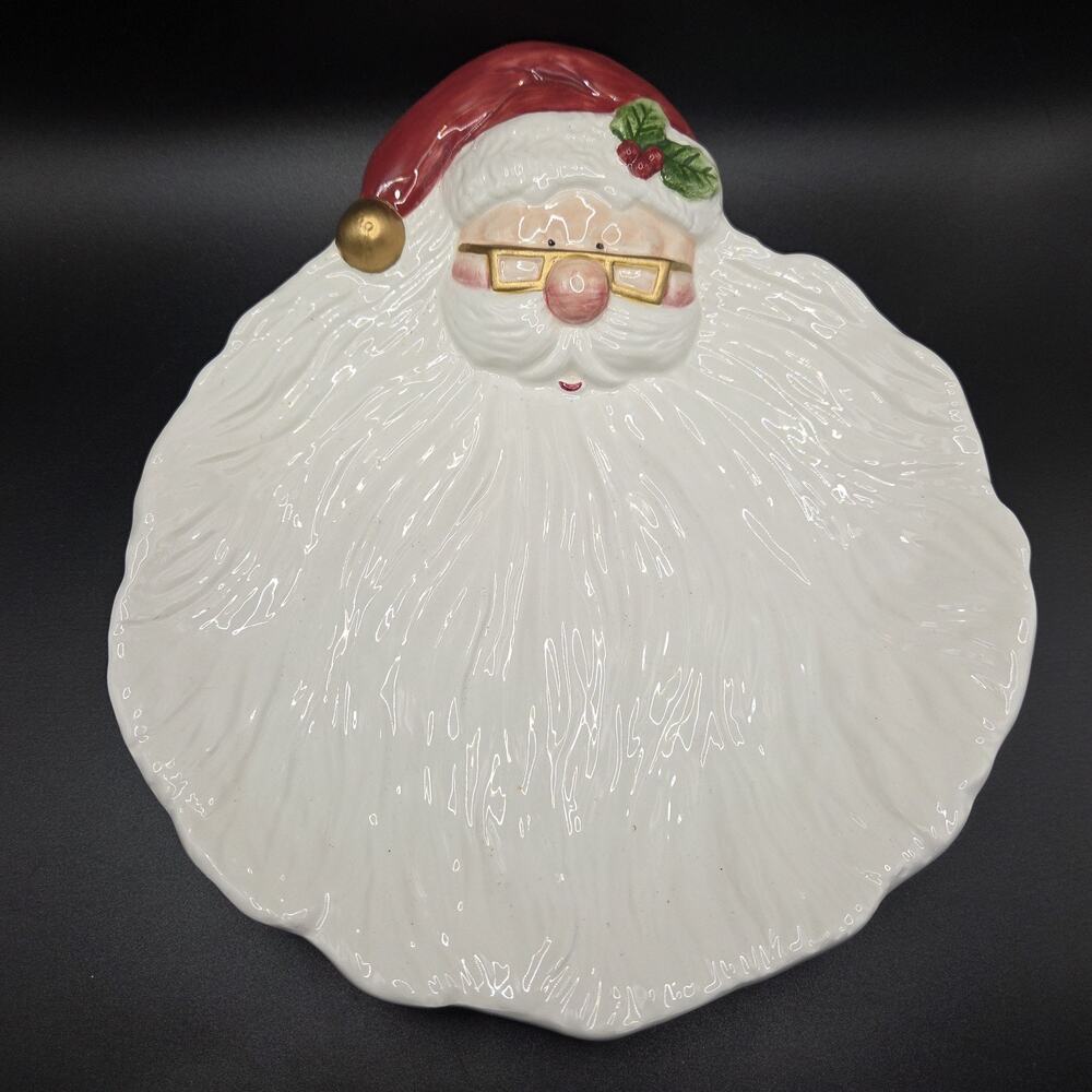 Fitz & Floyd Santa Claus Omnibus Serving Cookie Canape Plate